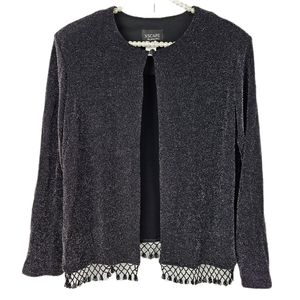 XSCAPE by Joanna Chen Black and Silver Metallic Jacket